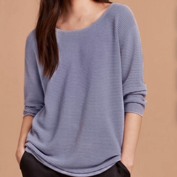 Aritzia Wilfred Blanchard Linen Blend Sweater Blue